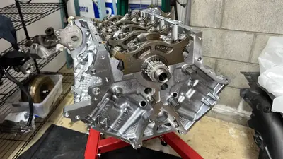 Newly installed crankshaft caps.
