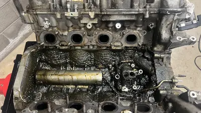 Sludge and greasy buildup the teardown exposed.