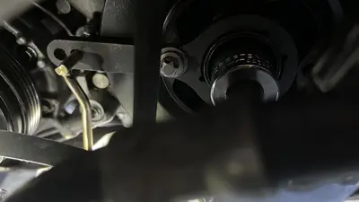Timing tool installed, crank locked in the correct position.