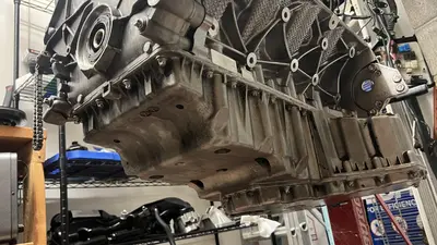 Oil pan installed.