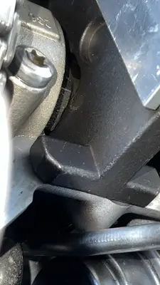 Second cam, same check: block seated flush, timing confirmed correct.