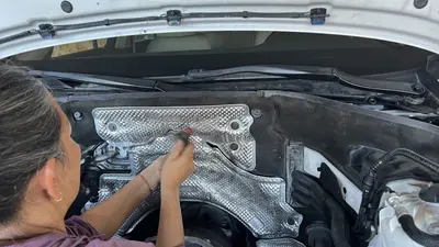 Empty bay heat-shield / firewall area after prep work.